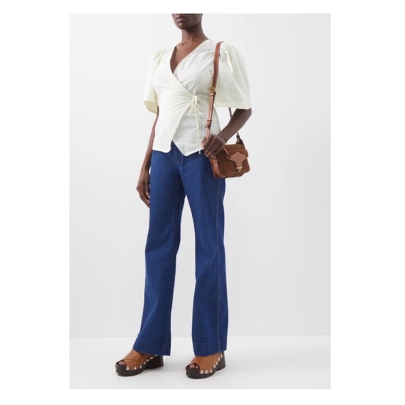 New! Re/Done '70s Pocket High Waist Wide Leg Jeans - Picture 2 of 8